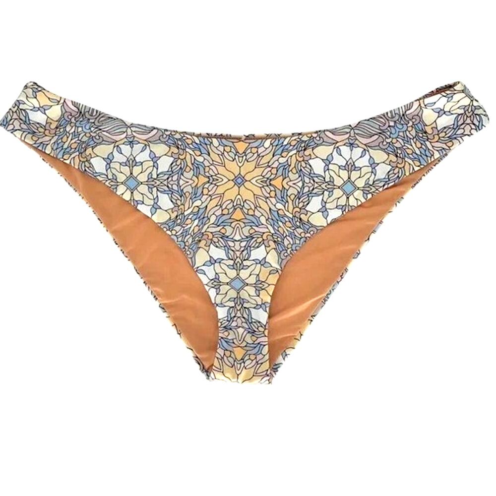 NWT J. Crew Curved Waist Cheeky Bikini Swim Bottom Kaleidoscope Print XL Blue - Picture 2 of 16